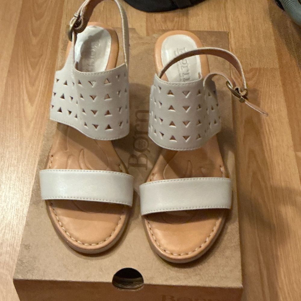 Born White Women's Sandals with Triangle Cutouts